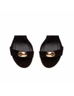 Sandale piele naturala Negru cu accesoriu - The5thelement.ro