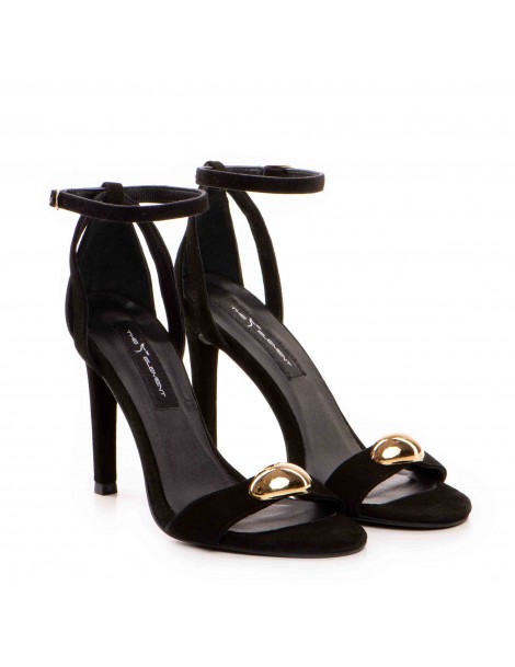 Sandale piele naturala Negru cu accesoriu - The5thelement.ro