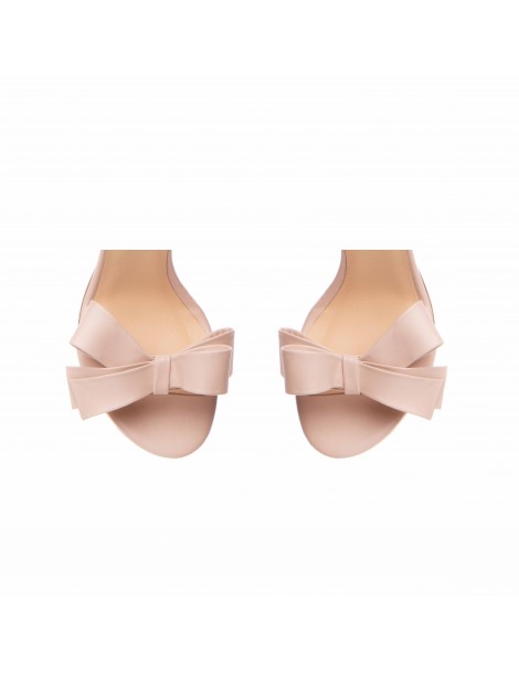 Sandale dama Piele Naturala Bej Bow - The5thelement.ro