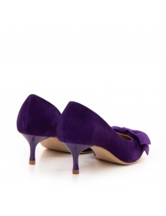 Pantofi stiletto piele naturala Mov Cut - The5thelement.ro