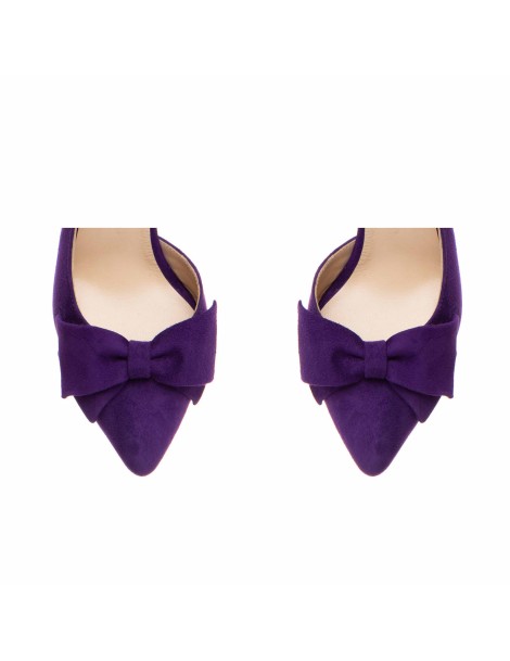 Pantofi stiletto piele naturala Mov Cut - The5thelement.ro