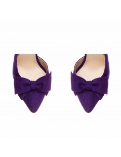 Pantofi stiletto piele naturala Mov Cut - The5thelement.ro