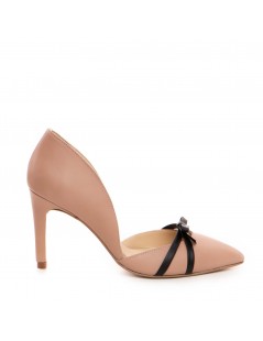 Pantofi stiletto piele naturala Bej Tessa - The5thelement.ro