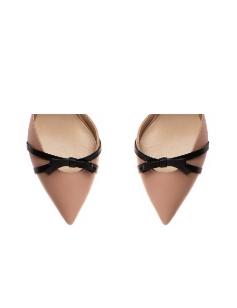 Pantofi stiletto piele naturala Bej Tessa - The5thelement.ro
