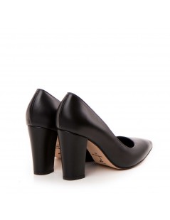 Pantofi dama Stiletto Block Negru Piele Naturala - The5thelement.ro