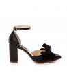 Pantofi Piele Naturala Dama Negru Urban Bow