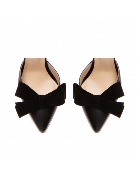 Pantofi Piele Naturala Dama Negru Urban Bow - The5thelement.ro