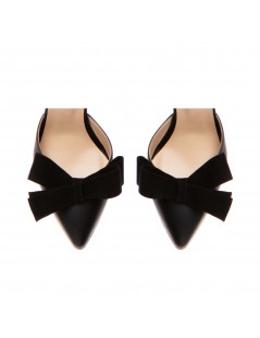 Pantofi Piele Naturala Dama Negru Urban Bow - The5thelement.ro