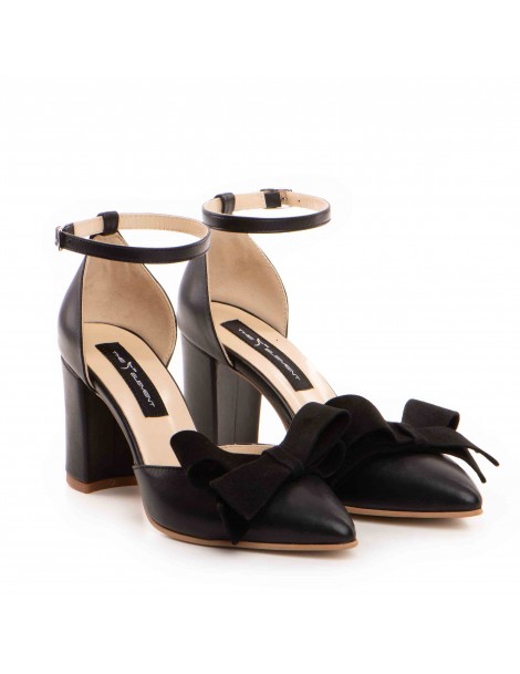 Pantofi Piele Naturala Dama Negru Urban Bow - The5thelement.ro
