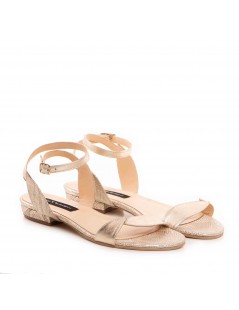 Sandale dama piele fara toc Auriu Tulip - The5thelement.ro