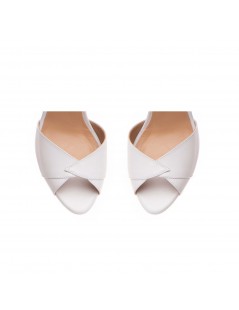 Sandale mireasa piele naturala Alb Flowers - The5thelement.ro