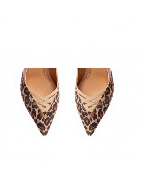 Pantofi stiletto piele naturala Bej Yasmina - The5thelement.ro