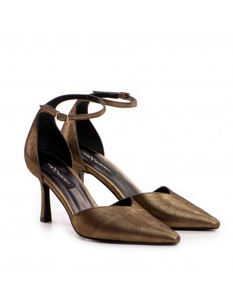 Pantofi stiletto piele naturala Bronz Classy - The5thelement.ro