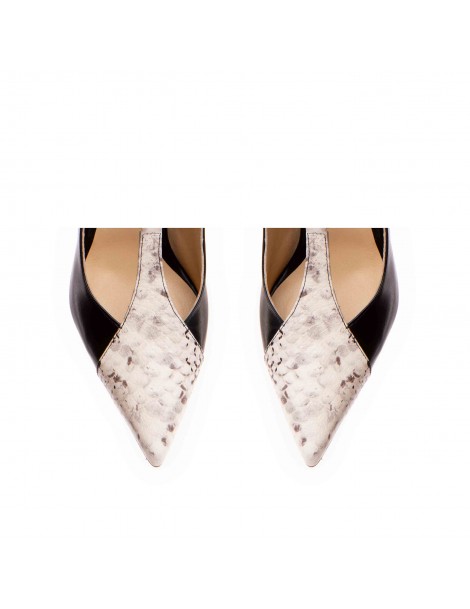 Pantofi stiletto piele naturala Negru Donna - The5thelement.ro