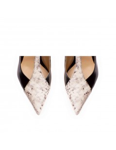 Pantofi stiletto piele naturala Negru Donna - The5thelement.ro