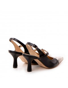 Pantofi stiletto piele naturala Negru Donna - The5thelement.ro