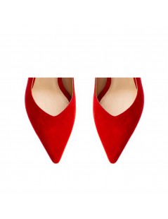 Pantofi stiletto piele naturala Rosu Amalia - The5thelement.ro