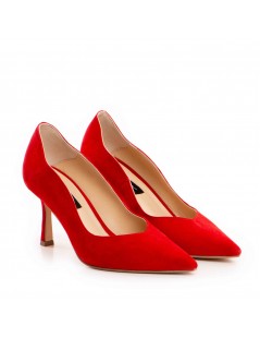 Pantofi stiletto piele naturala Rosu Amalia - The5thelement.ro