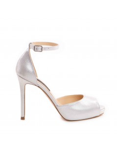 Sandale mireasa piele naturala Argintiu Barbie - The5thelement.ro