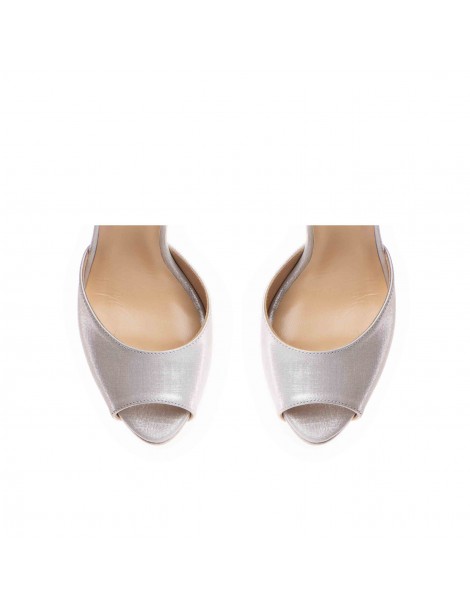 Sandale mireasa piele naturala Argintiu Barbie - The5thelement.ro