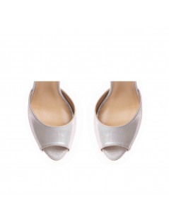 Sandale mireasa piele naturala Argintiu Barbie - The5thelement.ro