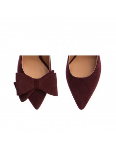 Pantofi stiletto piele naturala Marsala Bow - The5thelement.ro