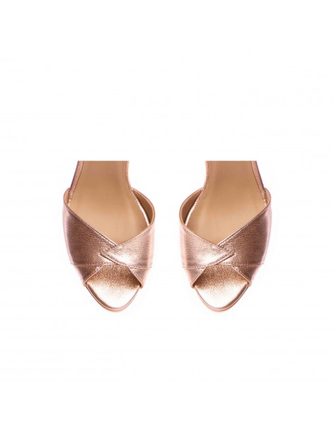 Sandale dama piele naturala Auriu Rose Flowers - The5thelement.ro