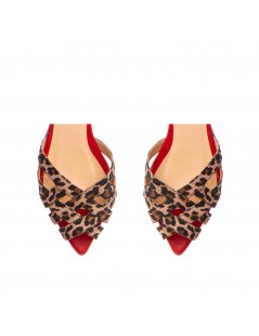 Sandale dama piele fara toc Rosu Inez - The5thelement.ro