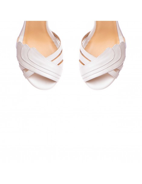 Sandale mireasa piele naturala Alb Aisha - The5thelement.ro