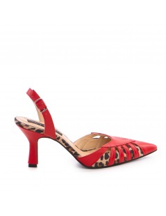 Pantofi stiletto piele naturala Rosu Tessara - The5thelement.ro