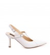 Pantofi stiletto piele naturala Alb Donna