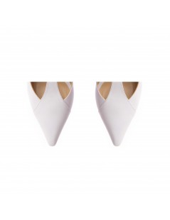 Pantofi stiletto piele naturala Alb Donna - The5thelement.ro