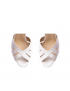 Sandale mireasa piele naturala Alb Sidef Grace - The5thelement.ro