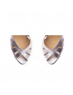 Sandale mireasa piele naturala Argintiu Grace - The5thelement.ro