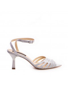 Sandale mireasa piele naturala Argintiu Glitter Selena - The5thelement.ro