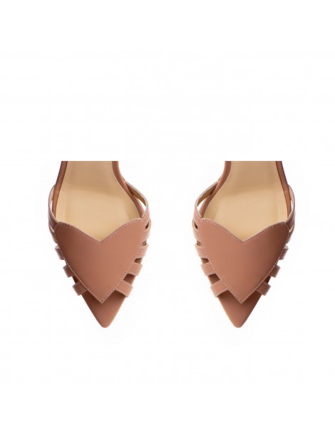 Sandale dama piele naturala Bej Heart - The5thelement.ro