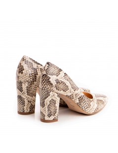 Pantofi stiletto piele naturala Crem - The5thelement.ro
