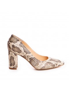 Pantofi stiletto piele naturala Crem - The5thelement.ro
