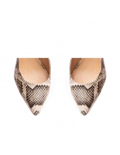 Pantofi stiletto piele naturala Crem - The5thelement.ro