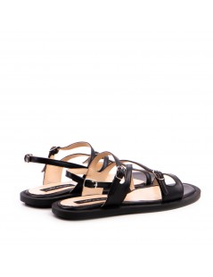 Sandale dama piele fara toc Negru Bari - The5thelement.ro