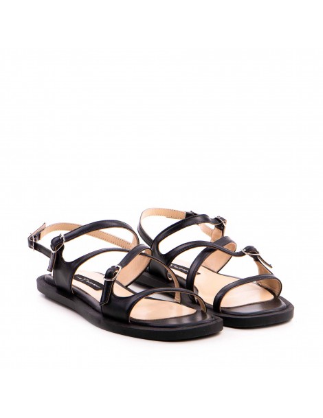 Sandale dama piele fara toc Negru Bari - The5thelement.ro