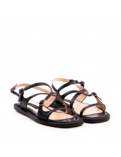 Sandale dama piele fara toc Negru Bari - The5thelement.ro