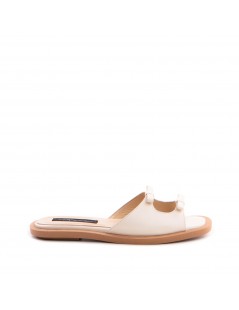 Sandale dama piele fara toc Ivoire Capri - The5thelement.ro
