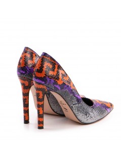 Pantofi stiletto piele naturala Multicolor - The5thelement.ro