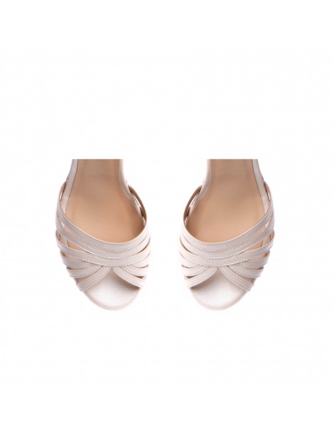 Sandale mireasa piele naturala Ivoire Selena - The5thelement.ro