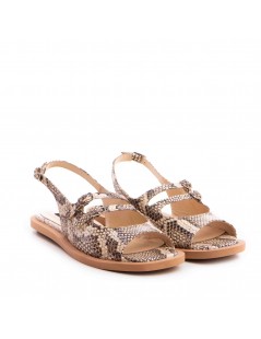 Sandale dama piele fara toc Bej Evania - The5thelement.ro