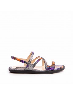 Sandale dama piele fara toc Multicolor Bari - The5thelement.ro
