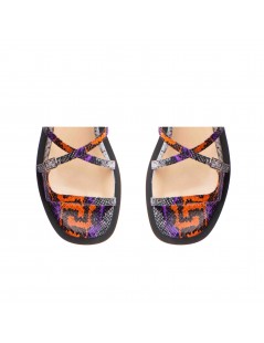 Sandale dama piele fara toc Multicolor Bari - The5thelement.ro