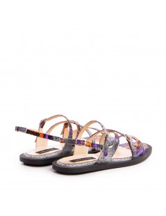 Sandale dama piele fara toc Multicolor Bari - The5thelement.ro
