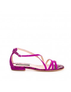 Sandale dama piele fara toc Magenta Riley - The5thelement.ro